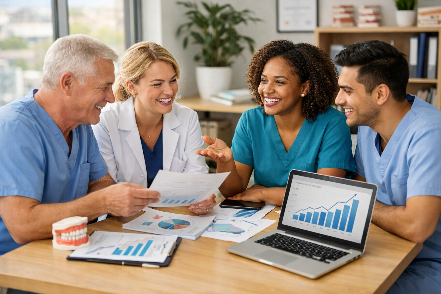 dentists discussing how Unified Smiles GPO saved them money & increased cash flows